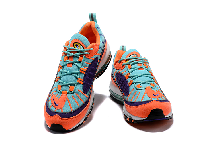 New Nike Air Max 98 Jade Blue Orange Blue Shoes